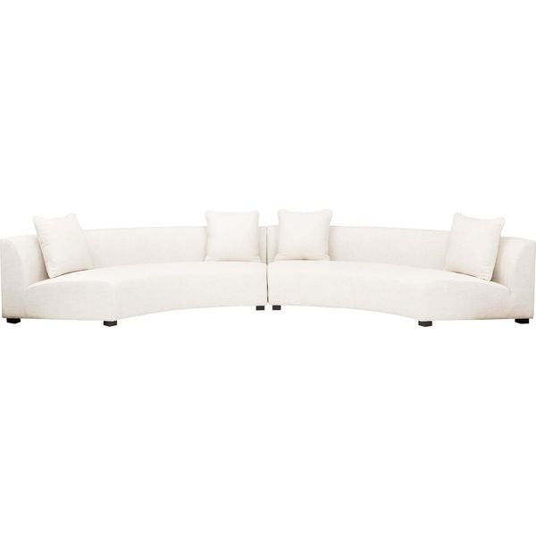 Sofa tapicerowana o ponadczasowym wygladzie z dopracowana sylwetka w odcieniu bieli